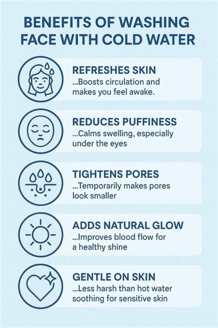 Does cold water clear your face?