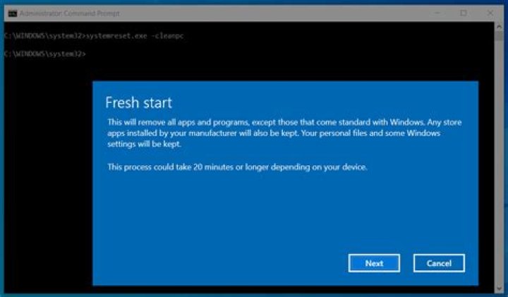 Does Windows fresh start remove bloatware?