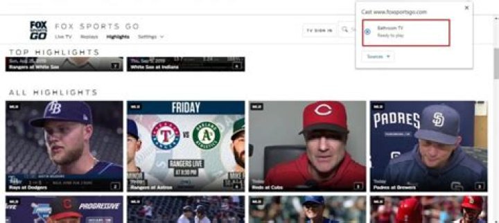 How do I chromecast Fox Sports app?