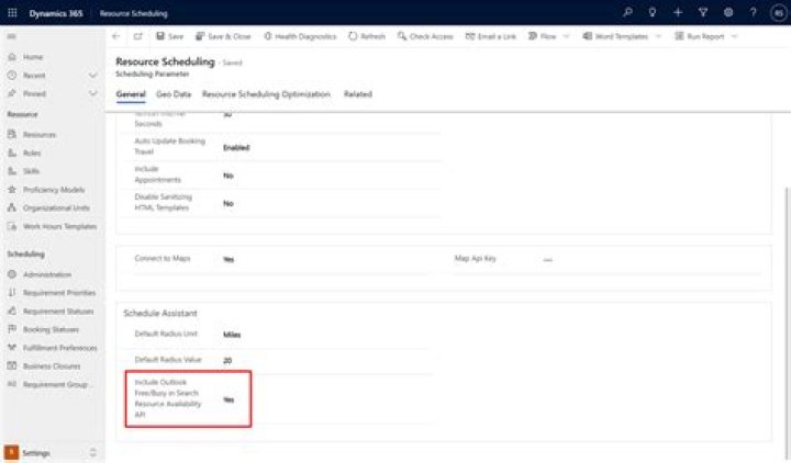 How do I turn on resource scheduler in Outlook?