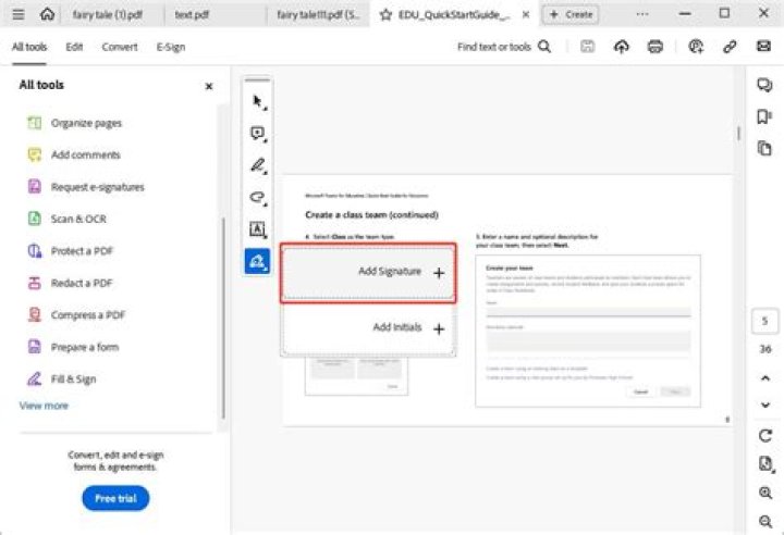 How do I write on an Adobe document?