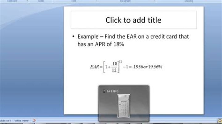 How do you calculate ear APR?