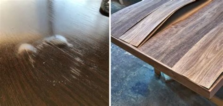How do you fix a water damaged table?