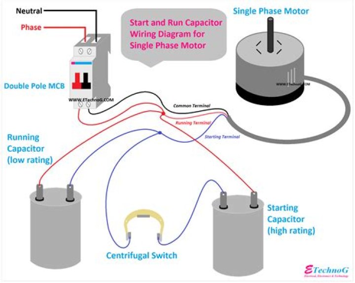 How do you hook up a capacitor to a motor?