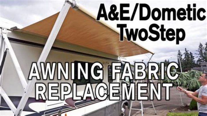 How do you replace the fabric on a Dometic power awning?