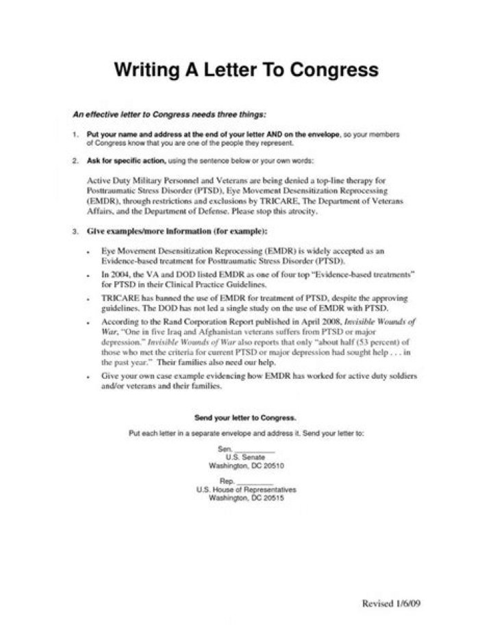 How do you write a letter to a congressman asking for help?