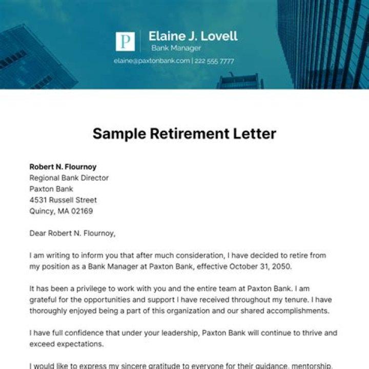 How do you write a retirement letter to your employer?