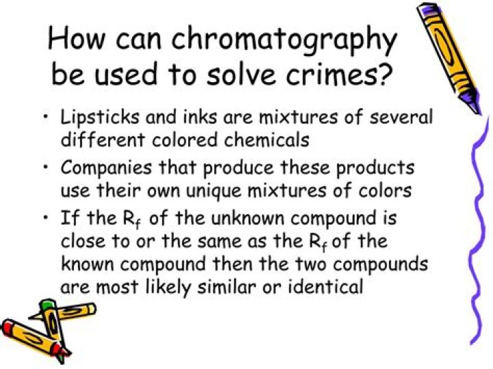 How is chromatography used to solve crimes?