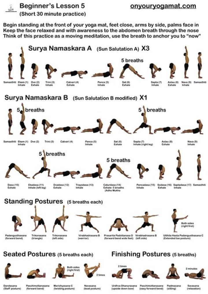 How long should a beginner yoga session last?
