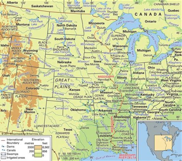 What countries is the Mississippi River in?