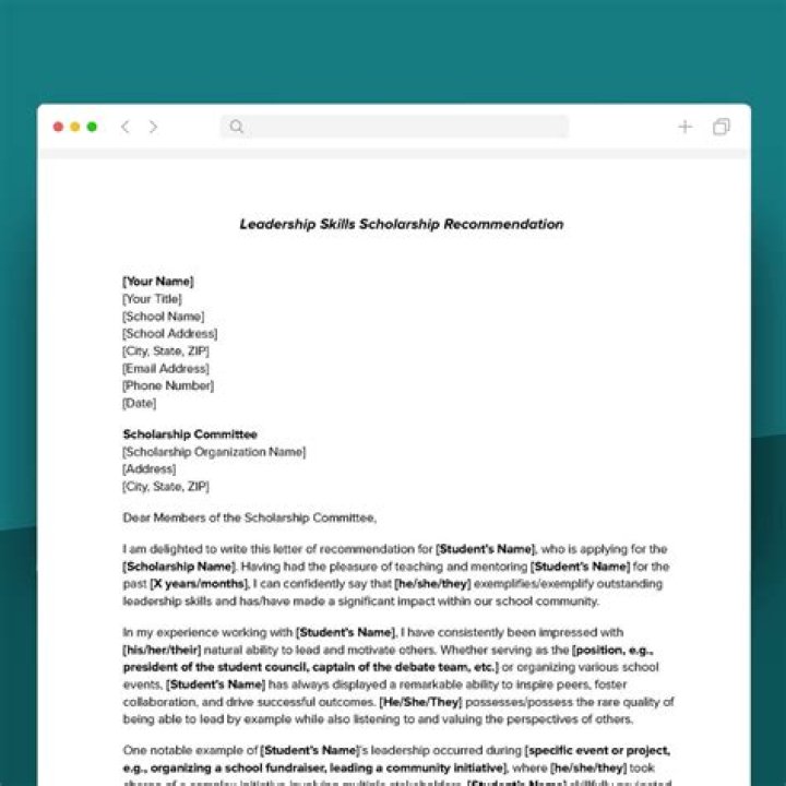 What do you write in a scholarship recommendation letter?