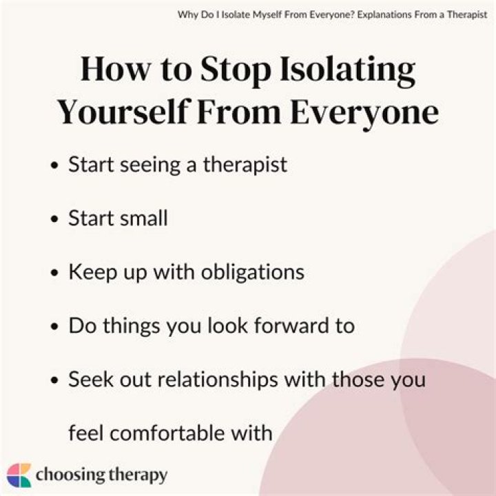 What does it mean if you isolate yourself?