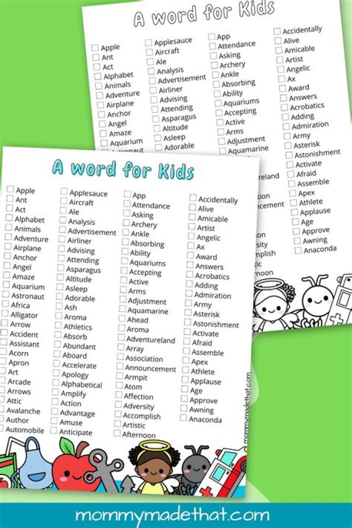What is a word for kids?