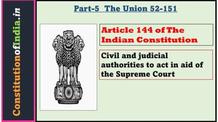 What is Article 144 in the Constitution of India?
