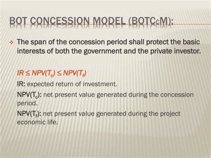 What is concession period in BOT projects?