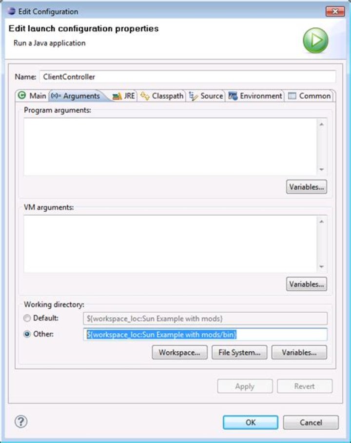 What is run configuration in eclipse?