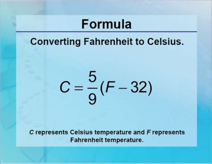What is the Fahrenheit to Celsius formula?