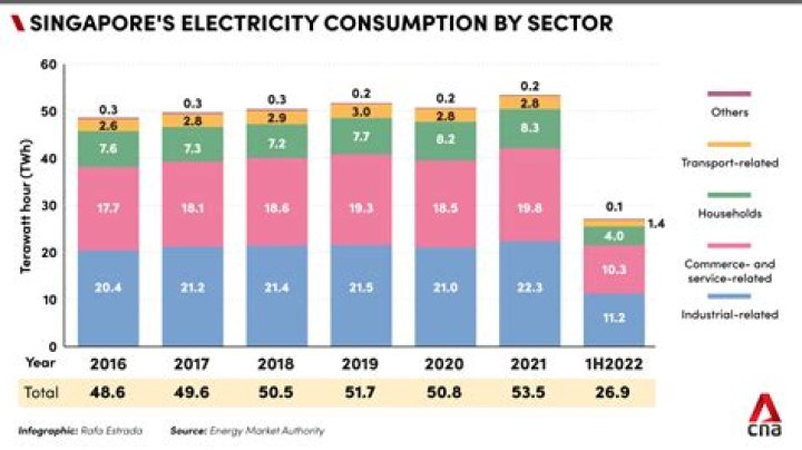 What is the source of electricity in Singapore?
