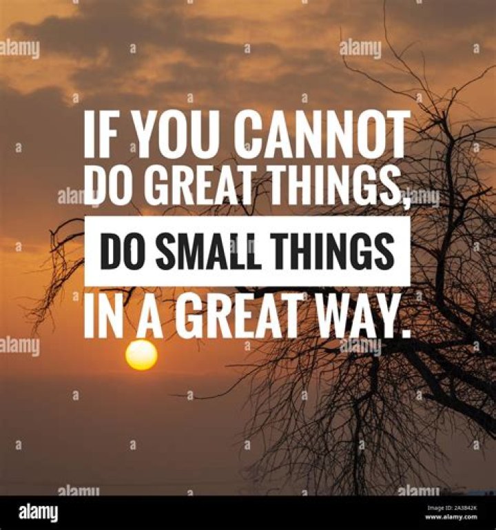 Who said if you Cannot do great things do small things in a great way?