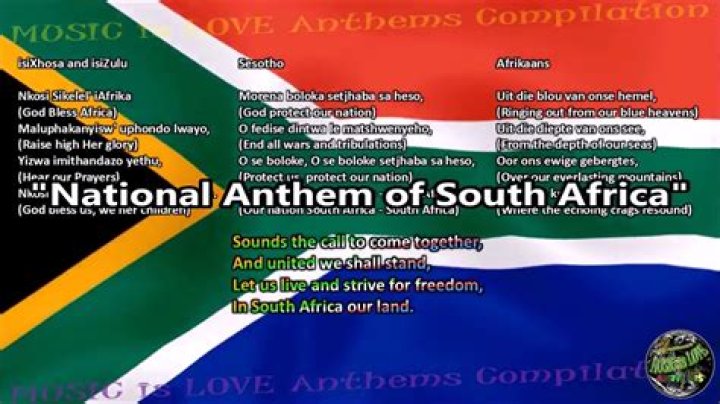 Why do we sing the national anthem of South Africa?