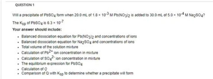 Will PbSO4 precipitate?